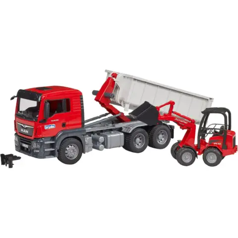 Man Tgs Tipper Container Truck With Schaeffer Toy Bruder 03767