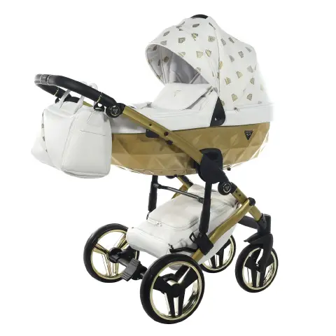 Junama Diamond Glow 2 in 1 V2 Leather White Satin Gold Frame Gio