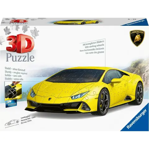 Lamborghini Huracán Evo Yellow 3D Puzzle