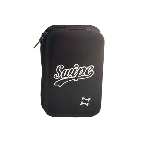 Swipe Glitter Pouch 3 Zip Black