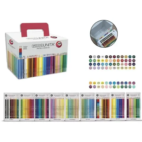 Tinta Unita Skyline Pastelli Mina 4.0 Valigetta 108 Colori