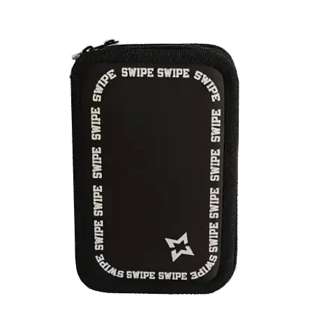 Swipe Color Pouch 3 Zip Black White