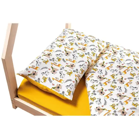Picci piumino federa e coprimaterasso senape collezione Animaletti