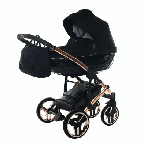 Junama Diamond Individual V2 2-in-1 Fabric Black/Black Pink Gold Frame