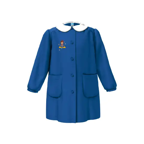 Girl's School Apron 3953 Blue 11 Years Old