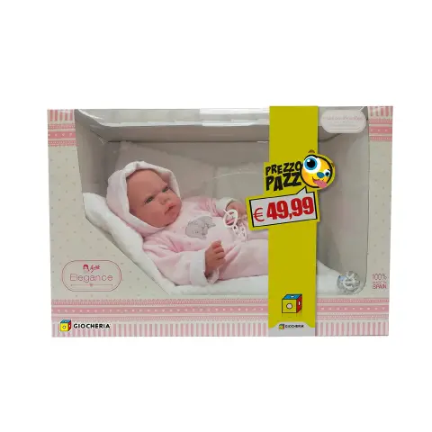 Arias Elegance Baby With Pink Sleepsuit 40 cm
