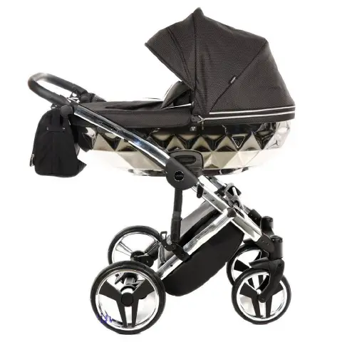 Junama Diamond Mirror V2 2 In 1 Fabric Carrycot Silver Chrome Frame