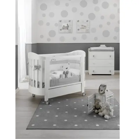 Erbesi Tato oval bed white gray with plexiglass