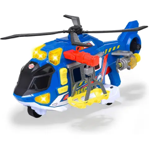 Dickie Toys Rescue Helicopter 39 cm, free-wheel system, lights and sounds, motorized hook