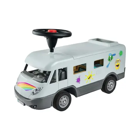 Big Camper Rideable Tires Silent, 2-in-1, Removable Roof