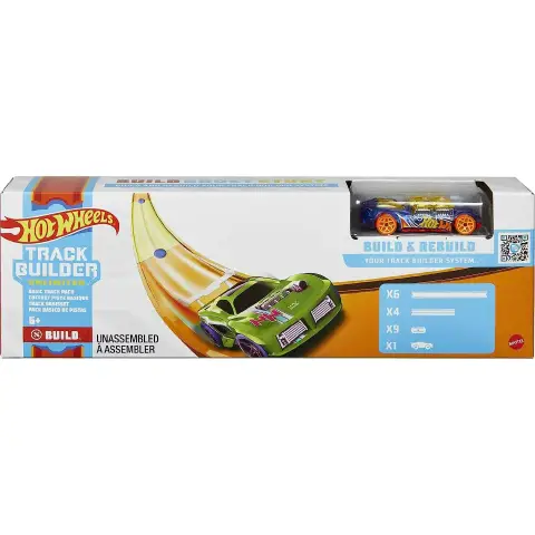 Hot Wheels Track Builder Track pack Set with 10 Pieces, 9 Connectors and Car