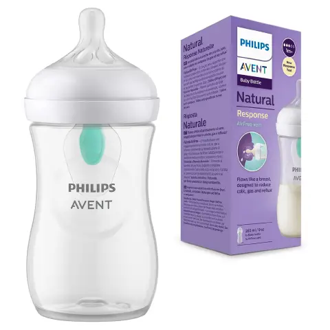 Natural 3.0 Baby Bottle with AirFree Valve 260 ml Transparent