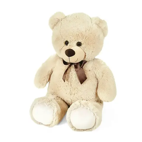 Beige Bear With Bow 80cm