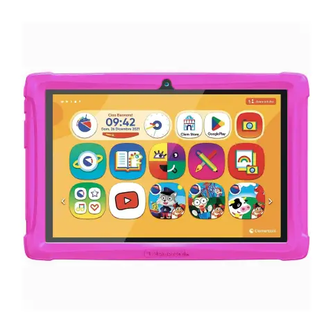 Clempad 10" 3-6 Years Pink Bumper, A Real Tablet for Kids