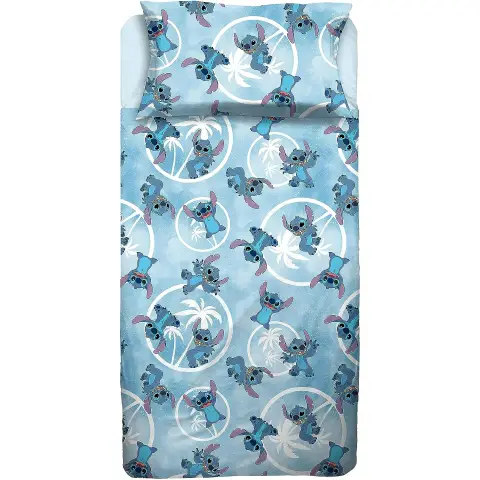 Completo Letto 1 Piazza Stitch Azzurro