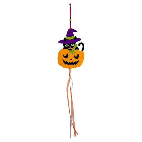 Pumpkin With Kitten Felt Decoration
