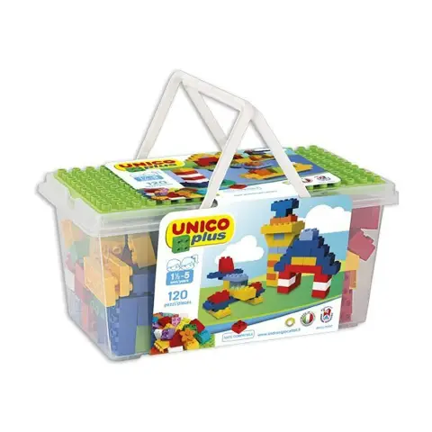 Grande Cesta Mattoncini UnicoPlus: 120 Elementi