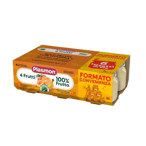 Plasmon Omogeneizzato Frutta - Frutta Mista, 80g x 6 - per Bambini