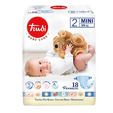 Trudi Baby Care Mini 3/6 Kg 24 Diapers - 6 pcs pack