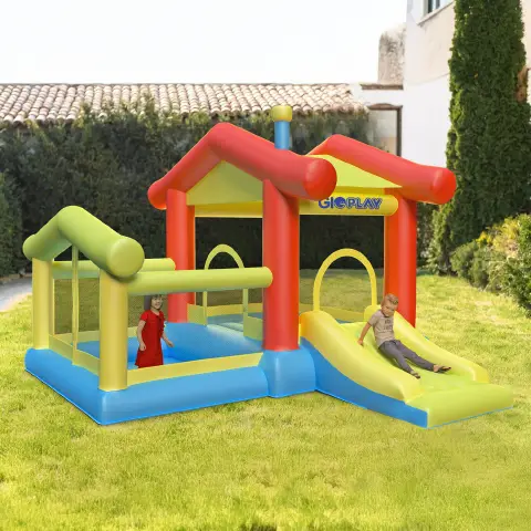 Gioco Gonfiabile per Bambini, Grande Casa con Scivolo e Piscina