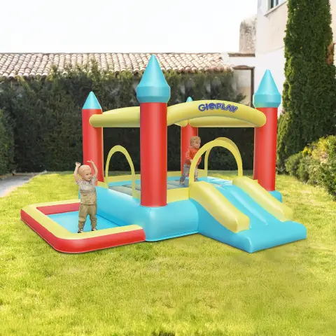 Gioco Gonfiabile per Bambini, Grande Castello con Scivolo e Piscina