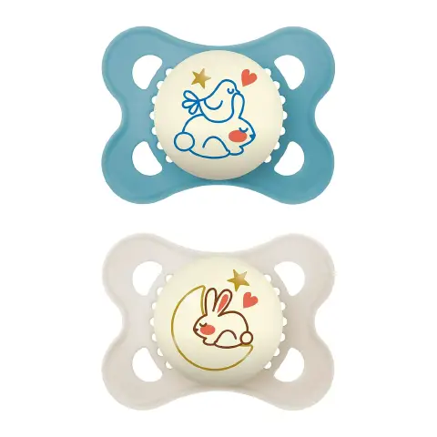 Succhietto Night Silicone Circular PP 2 Pezzi, 2-6 Mesi Bambino