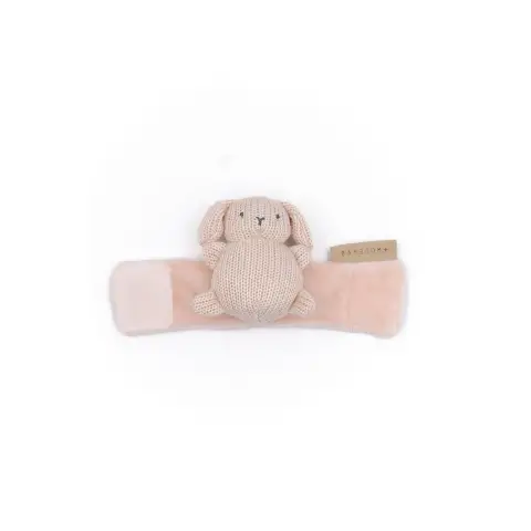 Rabbit Knitted Bracelet Pink Bamboom