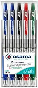 OBG Ballpoint Pen, Stroke 1 mm. - Blister 5 Pens Assorted Colors