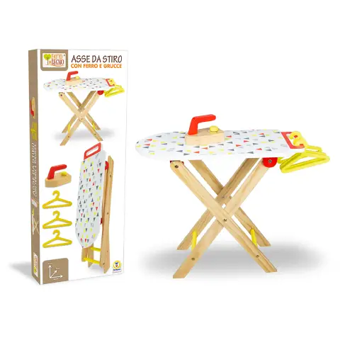 Asse Da Stiro Con Accessori - Fatto Di Legno