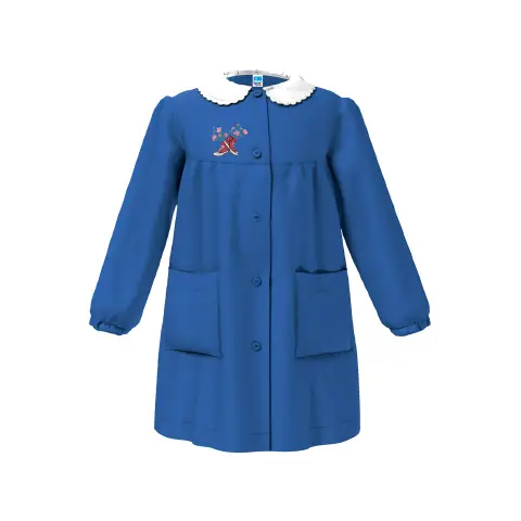 Girl's School Apron 4064 Blue 7 Years Old
