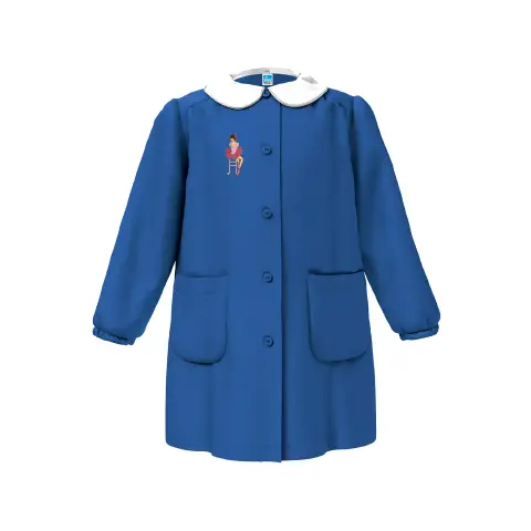 Girl's School Apron 4066 Blue 12 Years Old