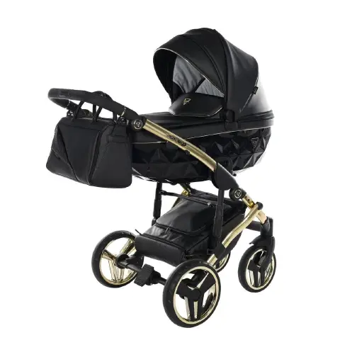 Trio Diamond Fluo 3 In 1 Pelle Nero Navicella Nera Telaio Oro Giallo