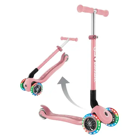 Primo Foldable Scooter With Lights - Pastel Pink