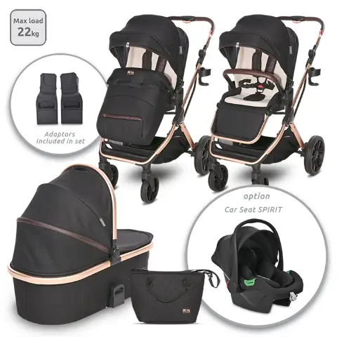 Stroller Glory 2in1 Black Lorelli