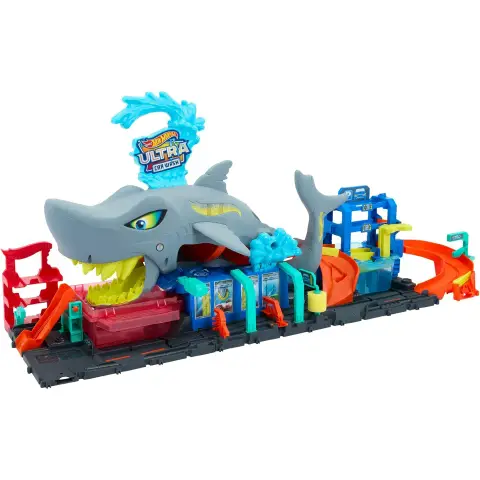Hot Wheels Mega Squalo Autolavaggio con Macchinina Color Reveal