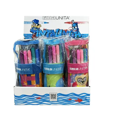Solid Color Roll Bi-tip Brush Markers