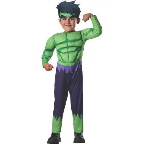 Costume Hulk Deluxe per Bambini - Taglia Toddler - 1/2 Anni