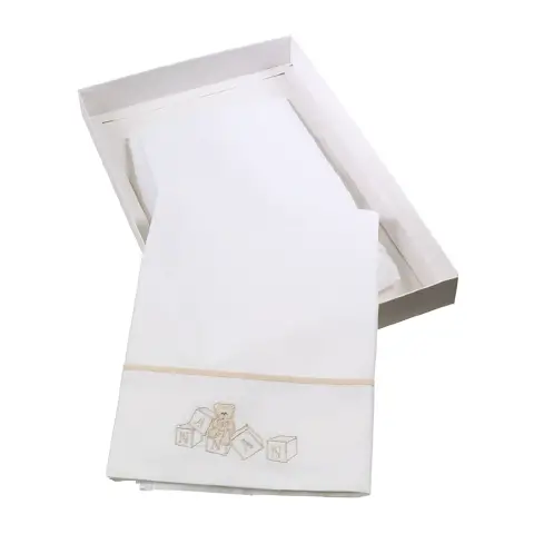 Set Lenzuola Carrozzina Dadini Bianco 3 Pezzi