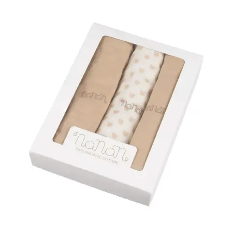 Set 3 Pezzi Mussola 80x80 Cm Beige