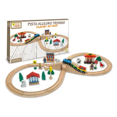 Fatto di Legno - Allegro Trenino 40 Pezzi Pista 265 cm