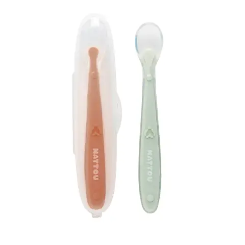 Set 2 Cucchiaini In Silicone Con Custodia
