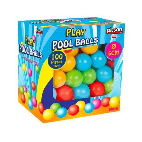 Palline in Plastica per Piscine Gioco, 100 Palline ø 6 cm. in Scatola Colori Assortiti