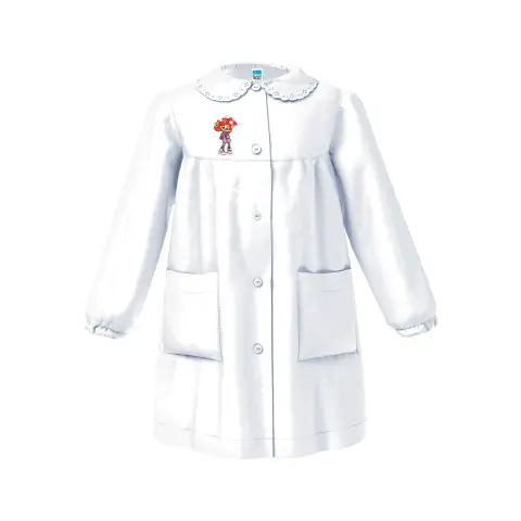 Grembiule Bambina Asilo Bambina Rossa Bianco 4 Anni