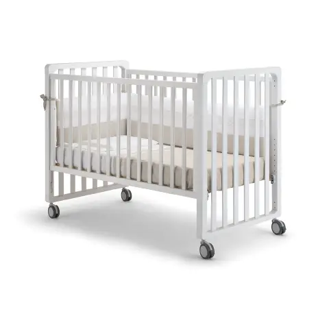 Lettino Evolutivo Trasformer Pali Bianco 9in1 con Tessile Righe Tortora
