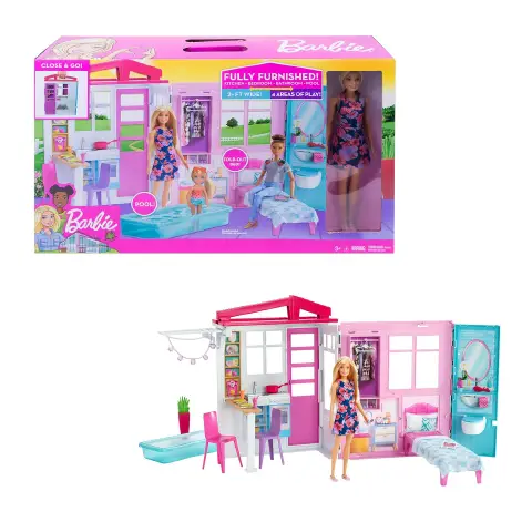 Barbie Loft con Bambola - Casa Portatile 1 Piano e Piscina GWY84 - Ora a un Prezzo Super Scontato!