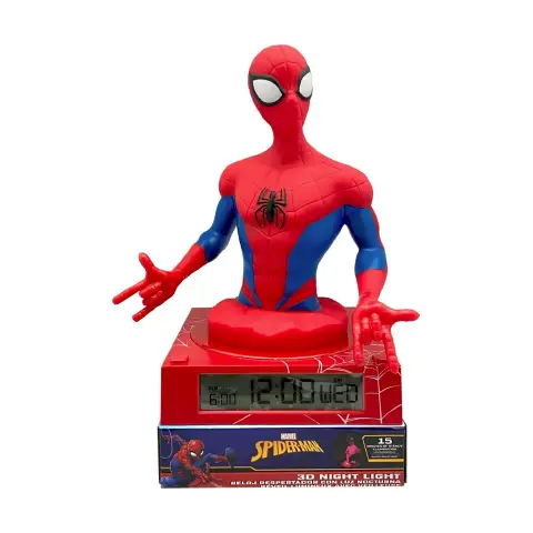 Lampada 3D Con Sveglia Spiderman