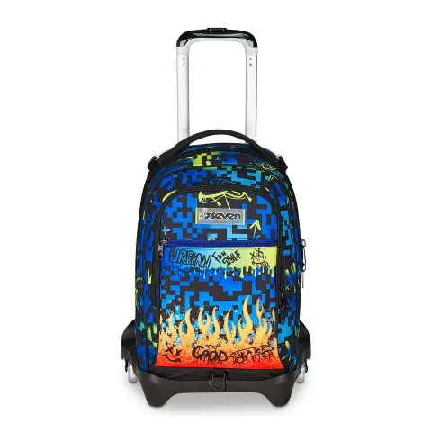 Scribbled Flame Zaino Scuola Trolley Jack -3wd+