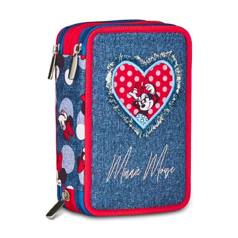 Minnie Prettied Up Astuccio Scuola 3 Zip