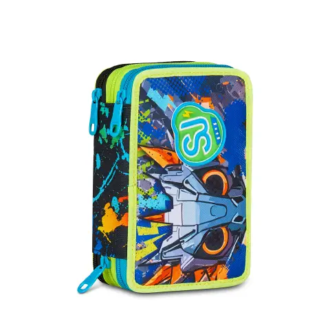 Sj Gang Led Look Astuccio Scuola 3 Zip