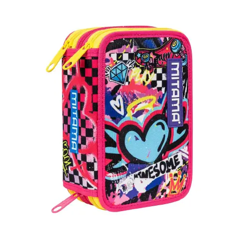 Mitama Astuccio Scuola Triplo URBAN QUEEN con 47 Pezzi
